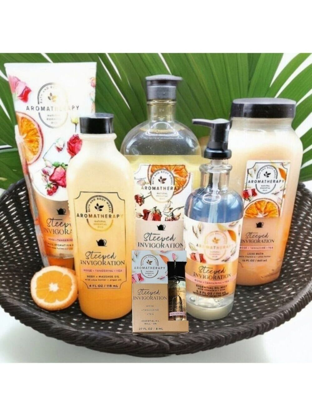 STEEPED INVIGORATION ROSE - TANGERINE - TEA 6-PIECE AROMATHERAPY BATH & BODY SET